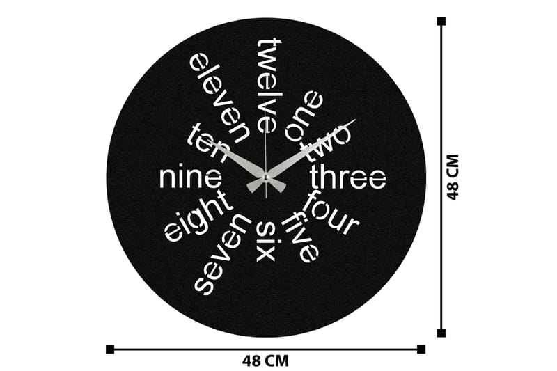 Hati - Sort - Boligtilbehør - Vægdekoration - Vægure & Ure