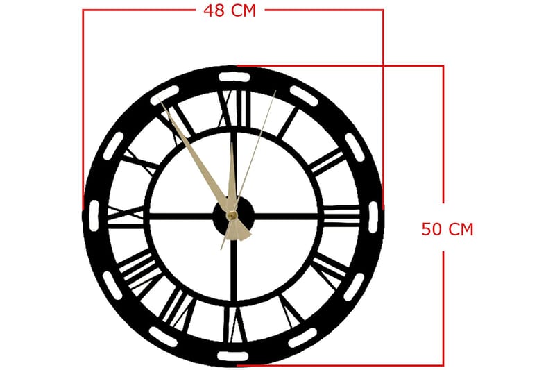 Karaul Vægur 48x50 cm - Metal / sort - Boligtilbehør - Vægdekoration - Vægure & Ure