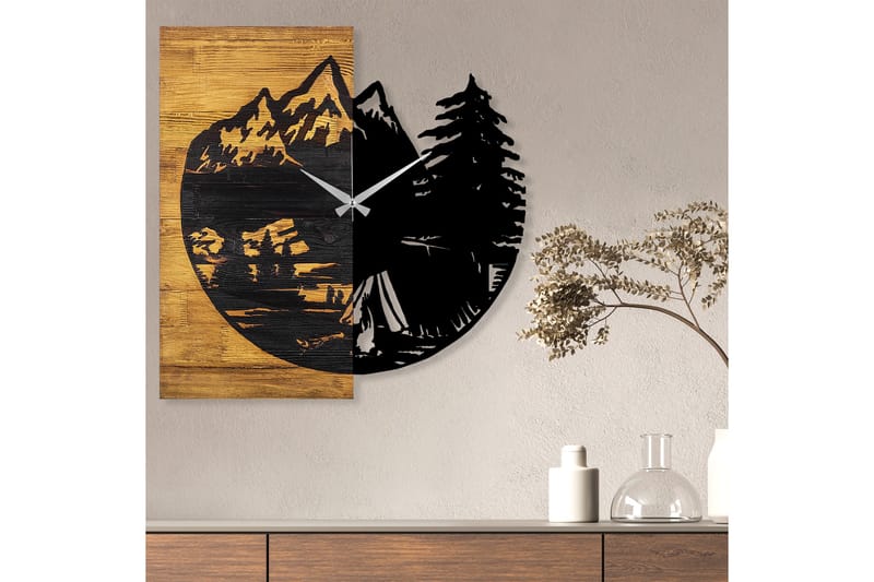 Musemolen Vægur Skov - Sort|Valnød - Boligtilbehør - Vægdekoration - Vægure & Ure