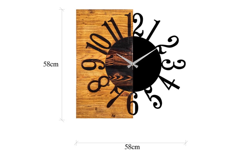 Musemolen Vægur - Sort|Valnød - Boligtilbehør - Vægdekoration - Vægure & Ure