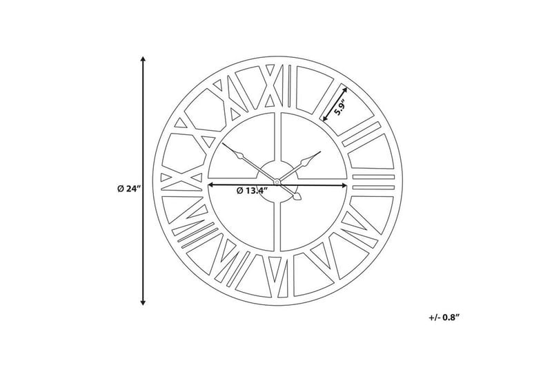Nottwil Vægur 61 cm - Guld - Boligtilbehør - Vægdekoration - Vægure & Ure