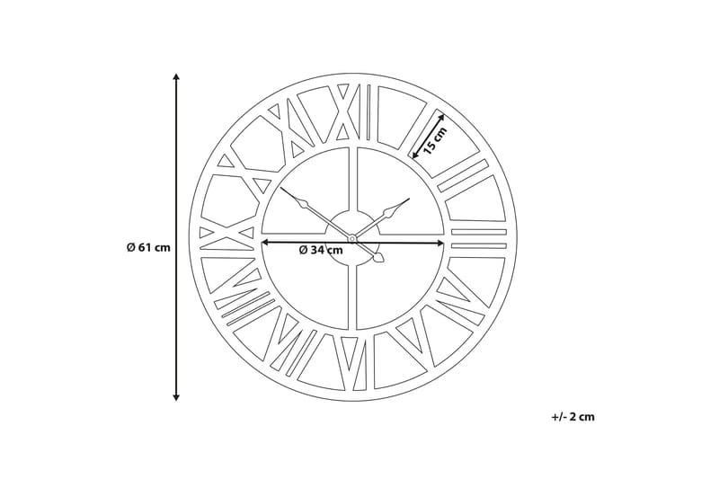 Nottwil Vægur 61 cm - Guld - Boligtilbehør - Vægdekoration - Vægure & Ure