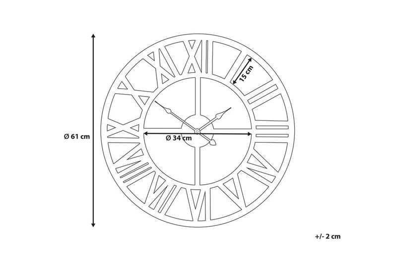 Nottwil Vægur 61 cm - Guld - Boligtilbehør - Vægdekoration - Vægure & Ure
