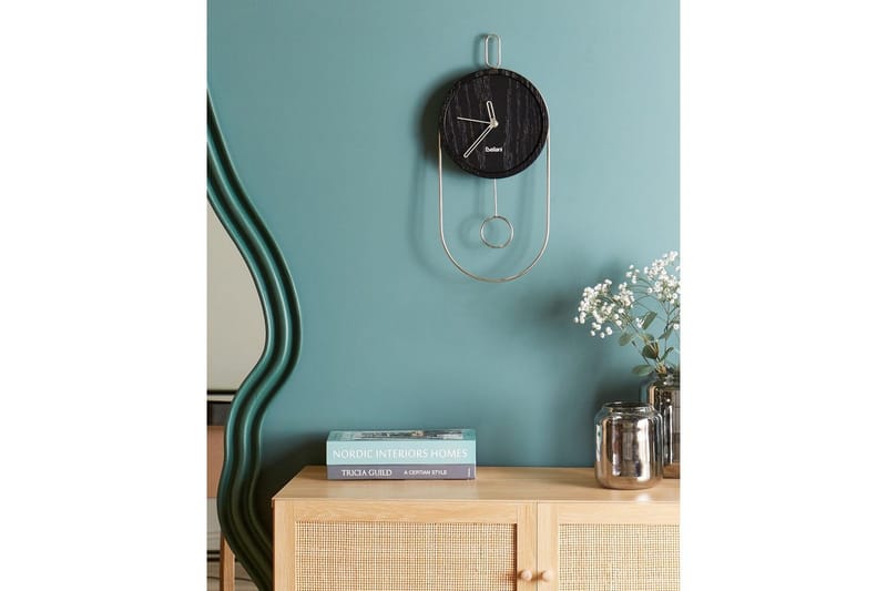 Pendelur Beliani Sierre Ljus trä/svart Black||Silver - Boligtilbehør - Vægdekoration - Vægure & Ure - Urværk til vægur