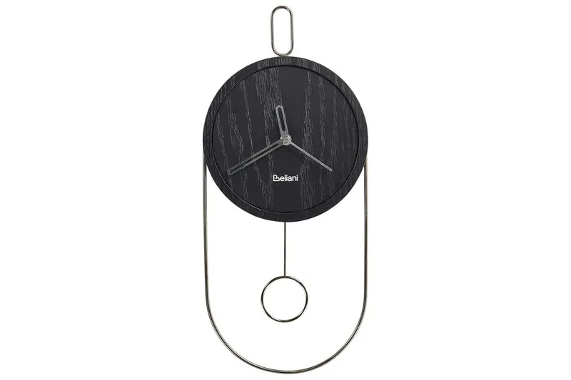 Pendelur Beliani Sierre Ljus trä/svart Black||Silver - Boligtilbehør - Vægdekoration - Vægure & Ure - Urværk til vægur