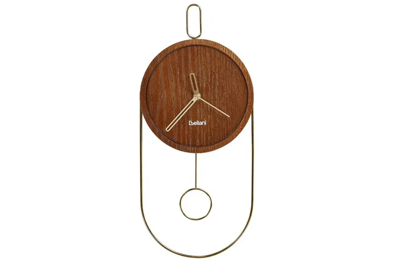 Pendelur Beliani Sierre Ljus trä/svart Dark colored wood||GOLD - Boligtilbehør - Vægdekoration - Vægure & Ure - Urværk til vægur
