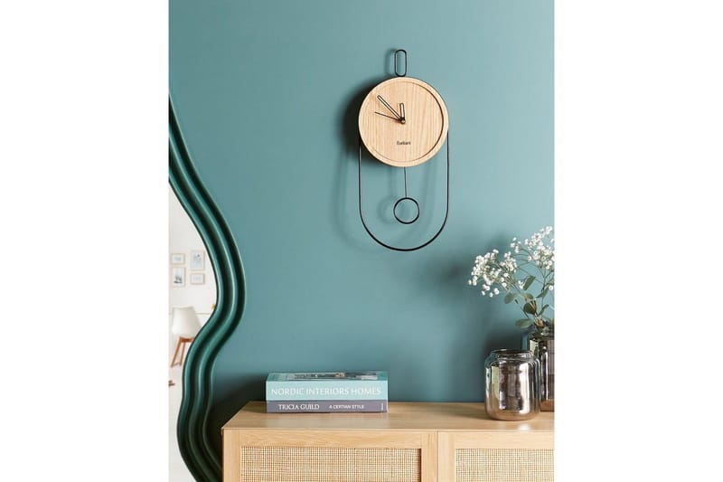 Pendelur Beliani Sierre Ljus trä/svart Light colored wood||Black - Boligtilbehør - Vægdekoration - Vægure & Ure - Urværk til vægur