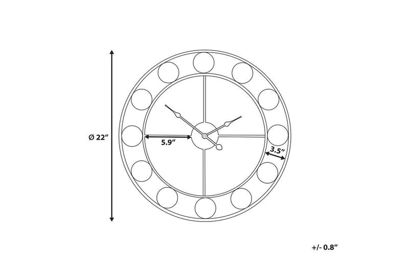Reiden Vægur 56 cm - Flerfarvet - Boligtilbehør - Vægdekoration - Vægure & Ure