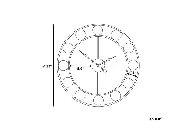 Reiden Vægur 56 cm - Flerfarvet - Boligtilbehør - Vægdekoration - Vægure & Ure