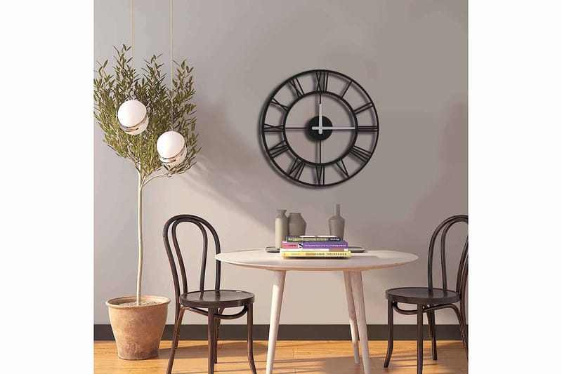 Shentala Vægur 49x49 cm - Metal / sort - Boligtilbehør - Vægdekoration - Vægure & Ure