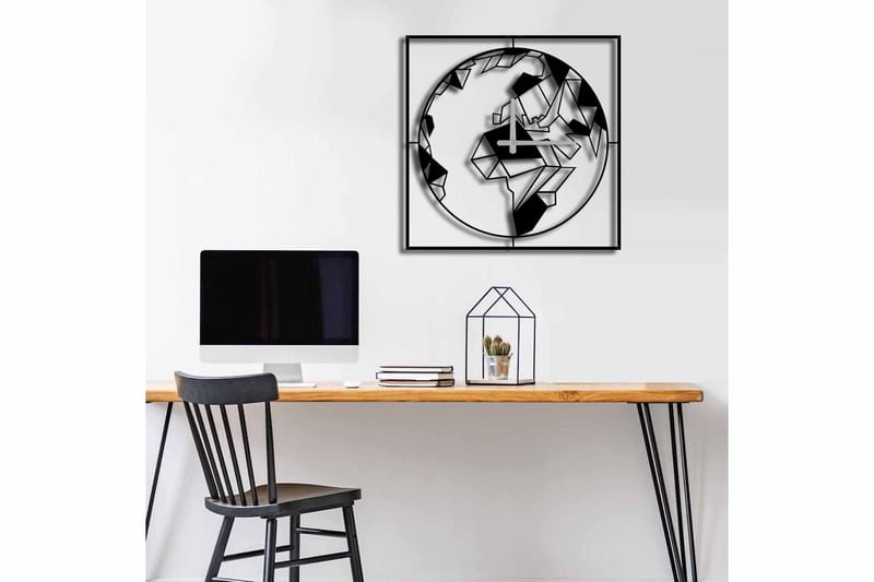 Shentala Vægur 49x49 cm - Metal / sort - Boligtilbehør - Vægdekoration - Vægure & Ure