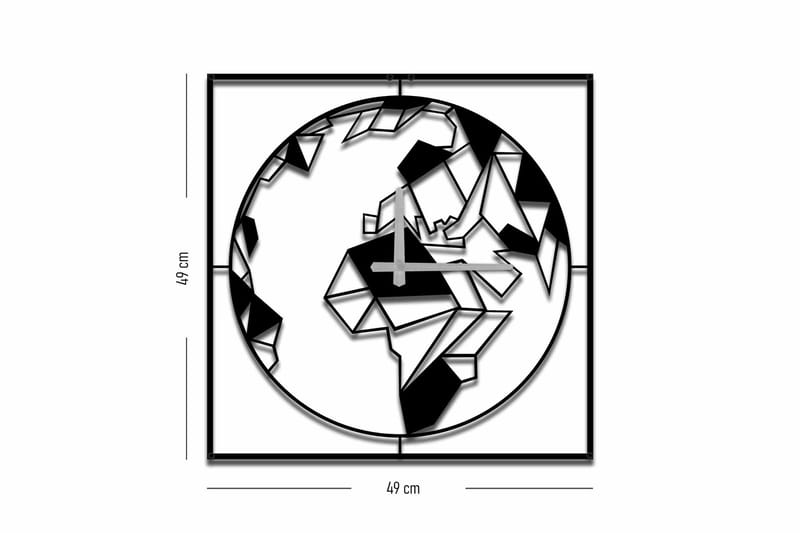 Shentala Vægur 49x49 cm - Metal / sort - Boligtilbehør - Vægdekoration - Vægure & Ure