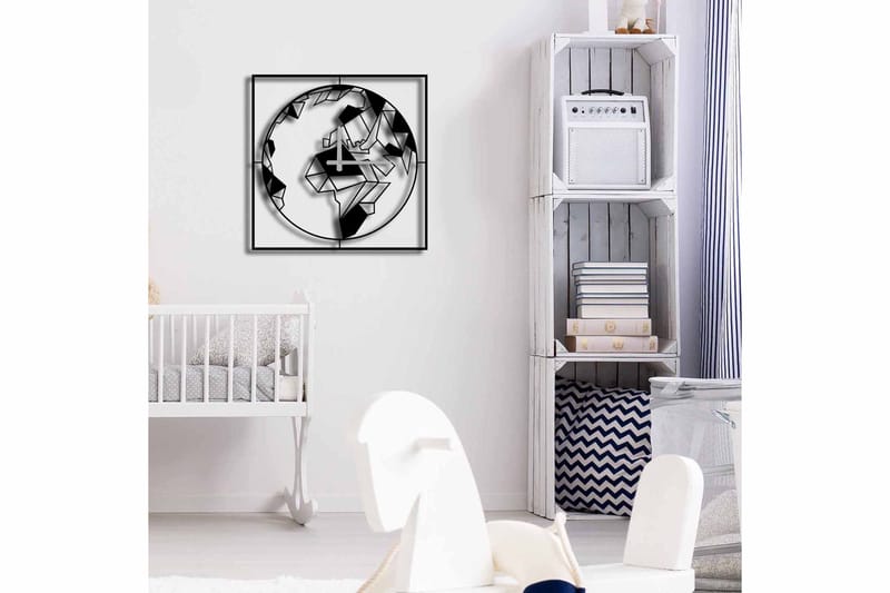 Shentala Vægur 49x49 cm - Metal / sort - Boligtilbehør - Vægdekoration - Vægure & Ure