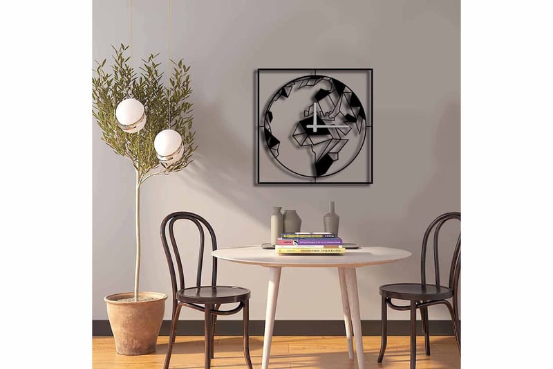 Shentala Vægur 49x49 cm - Metal / sort - Boligtilbehør - Vægdekoration - Vægure & Ure