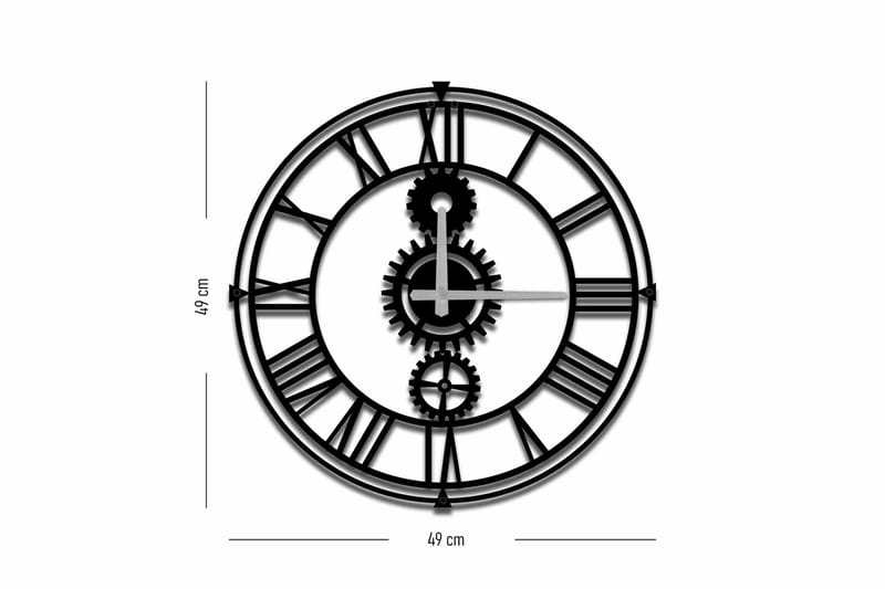 Shentala Vægur 49x49 cm - Metal / sort - Boligtilbehør - Vægdekoration - Vægure & Ure