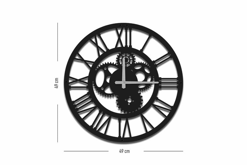 Shentala Vægur 49x49 cm - Metal / sort - Boligtilbehør - Vægdekoration - Vægure & Ure