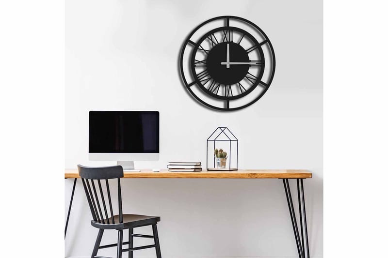 Shentala Vægur 49x49 cm - Metal / sort - Boligtilbehør - Vægdekoration - Vægure & Ure