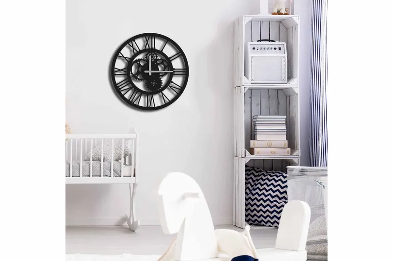 Shentala Vægur 49x49 cm - Metal / sort - Boligtilbehør - Vægdekoration - Vægure & Ure