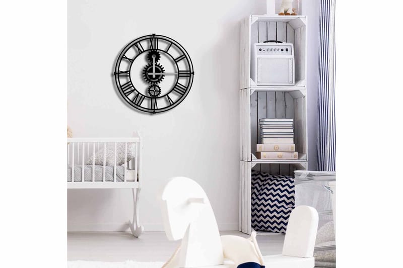 Shentala Vægur 49x49 cm - Metal / sort - Boligtilbehør - Vægdekoration - Vægure & Ure