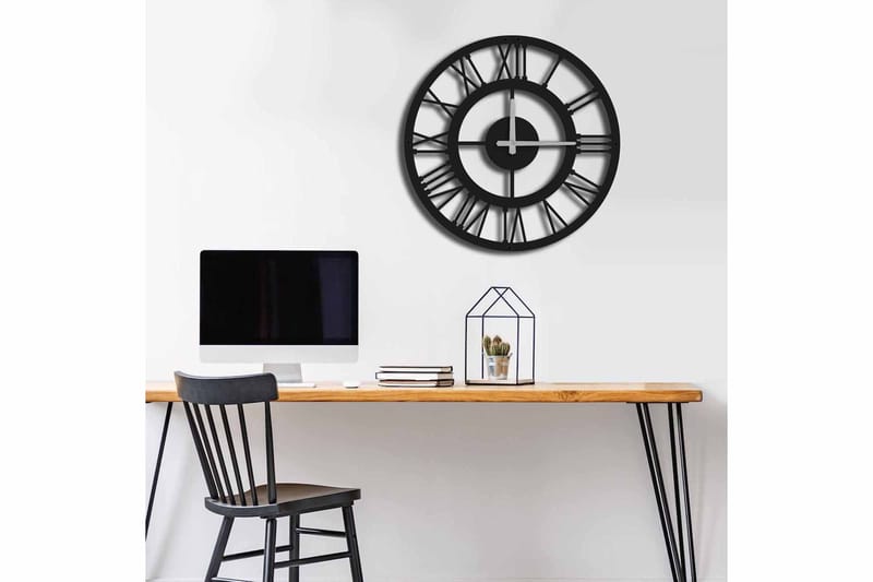 Shentala Vægur 49x49 cm - Metal / sort - Boligtilbehør - Vægdekoration - Vægure & Ure