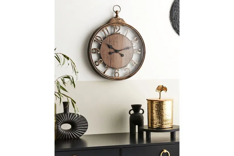 Väggklocka Beliani Alcoba Brown - Boligtilbehør - Vægdekoration - Vægure & Ure - Urværk til vægur