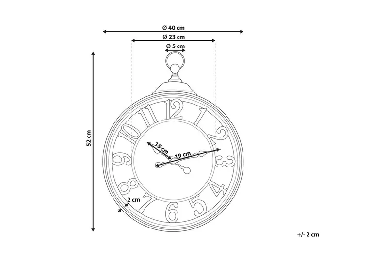 Väggklocka Beliani Alcoba Brown - Boligtilbehør - Vægdekoration - Vægure & Ure - Urværk til vægur