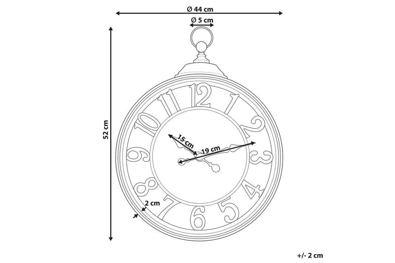 Väggklocka Beliani Alloza Black||Copper - Boligtilbehør - Vægdekoration - Vægure & Ure - Urværk til vægur