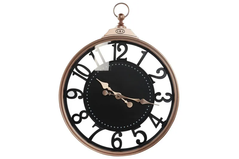 Väggklocka Beliani Alloza Black||Copper, undefined
