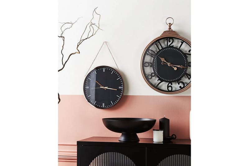 Väggklocka Beliani Bezas Black||Copper - Boligtilbehør - Vægdekoration - Vægure & Ure - Urværk til vægur