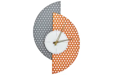 Väggklocka Beliani Chalais Grey||Orange||White||GOLD - Boligtilbehør - Vægdekoration - Vægure & Ure - Urværk til vægur