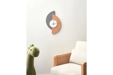 Väggklocka Beliani Chalais Grey||Orange||White||GOLD - Boligtilbehør - Vægdekoration - Vægure & Ure - Urværk til vægur
