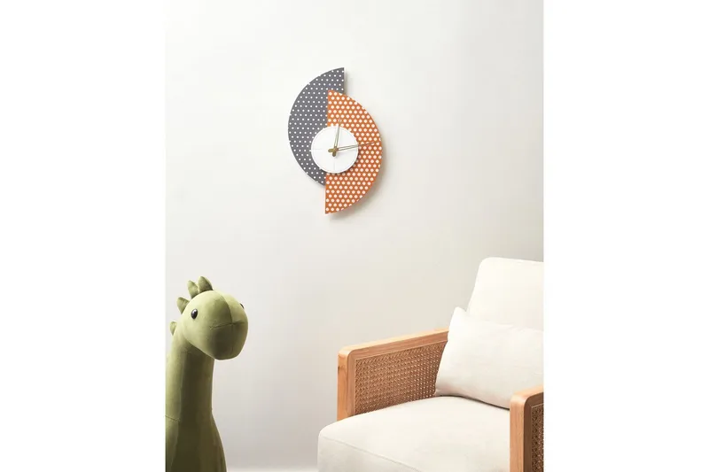 Väggklocka Beliani Chalais Grey||Orange||White||GOLD - Boligtilbehør - Vægdekoration - Vægure & Ure - Urværk til vægur