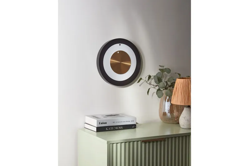 Väggklocka Beliani Cluses Black||White||GOLD - Boligtilbehør - Vægdekoration - Vægure & Ure - Urværk til vægur