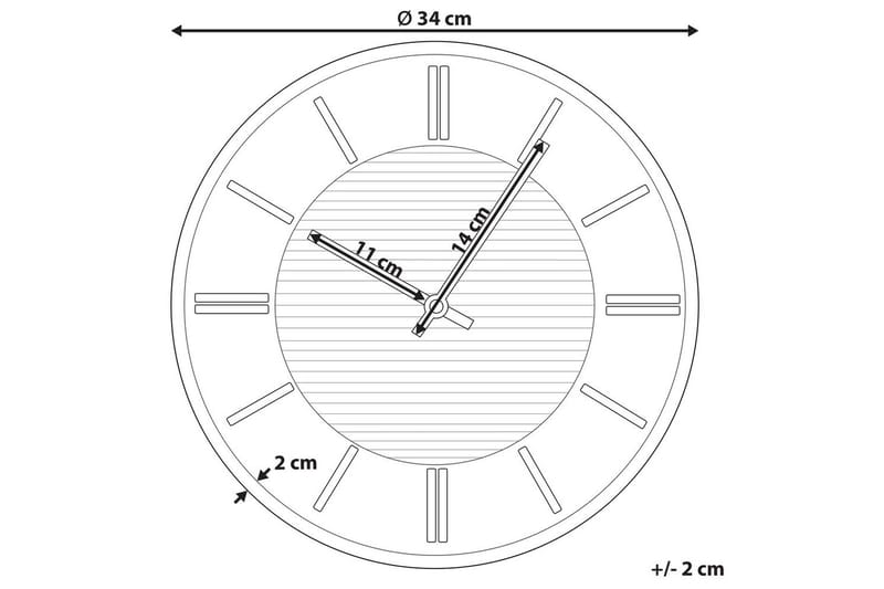 Väggklocka Beliani Daroca Grå/koppar Dark grey||Copper - Boligtilbehør - Vægdekoration - Vægure & Ure - Urværk til vægur