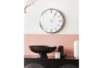 Väggklocka Beliani Daroca Grå/koppar White||GOLD - Boligtilbehør - Vægdekoration - Vægure & Ure - Urværk til vægur