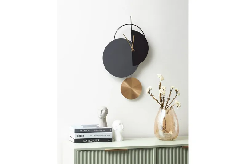Väggklocka Beliani Nendaz Graphite grey||GOLD||Black - Boligtilbehør - Vægdekoration - Vægure & Ure - Urværk til vægur