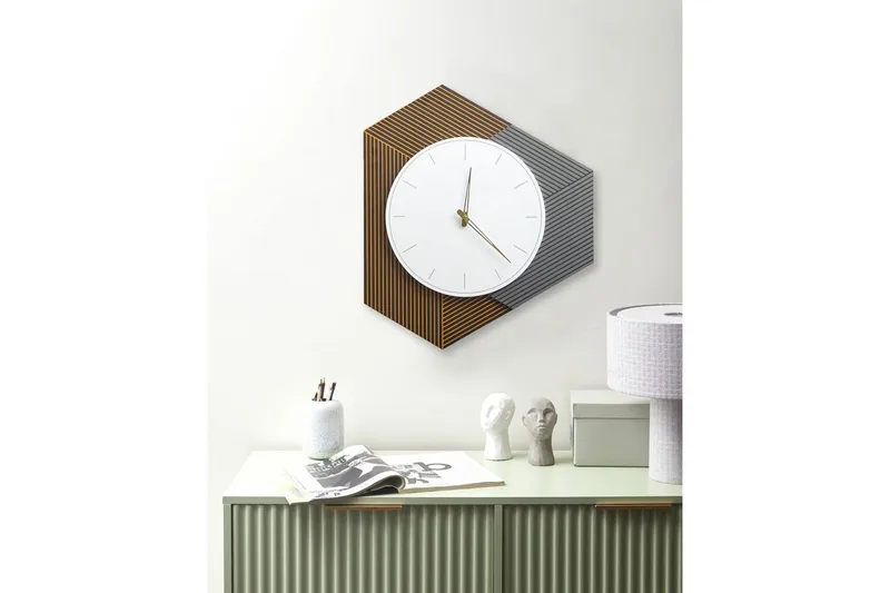 Väggklocka Beliani Sailon White||Light Orange||Light grey - Boligtilbehør - Vægdekoration - Vægure & Ure - Urværk til vægur