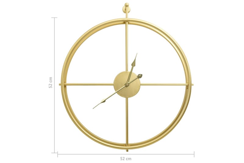 Vægur 52 cm Jern Guldfarvet - Guld - Boligtilbehør - Vægdekoration - Vægure & Ure