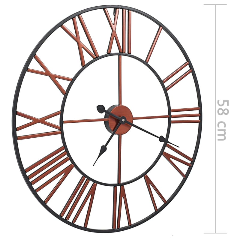 Vægur 58 Cm Metal Rød - Rød - Boligtilbehør - Vægdekoration - Vægure & Ure