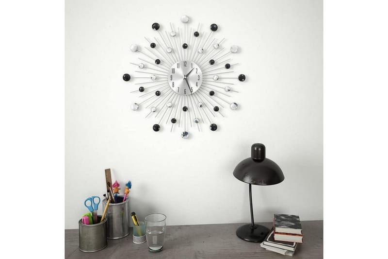 Vægur Med Kvarts-Urværk Moderne Design 50 Cm - Sølv - Boligtilbehør - Vægdekoration - Vægure & Ure