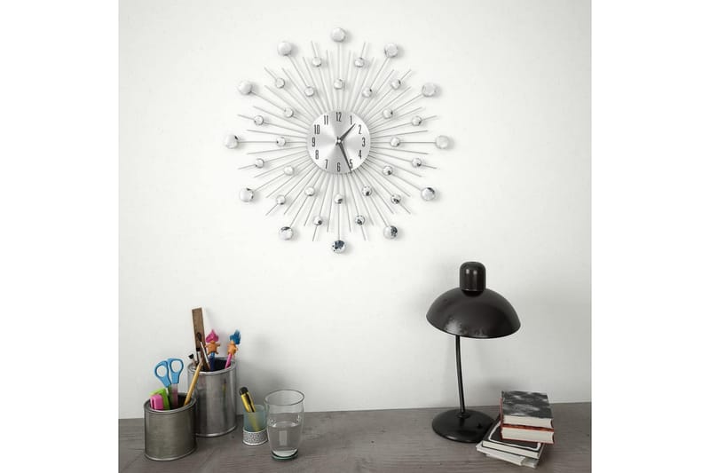 Vægur Med Kvarts-Urværk Moderne Design 50 Cm - Sølv - Boligtilbehør - Vægdekoration - Vægure & Ure