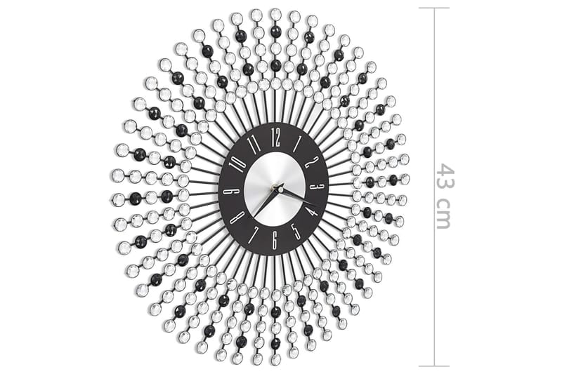 Vægur Metal 43 Cm Sort - Sort - Boligtilbehør - Vægdekoration - Vægure & Ure