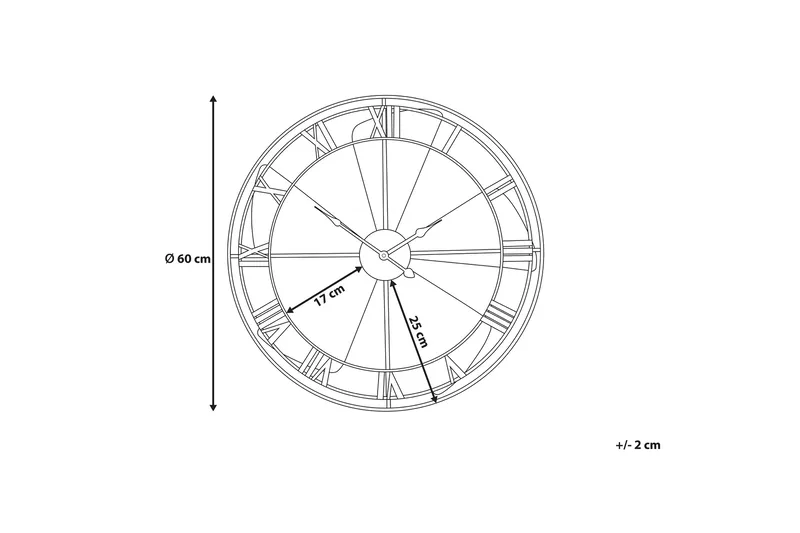 Wikon Vægur 60 cm - Flerfarvet - Boligtilbehør - Vægdekoration - Vægure & Ure