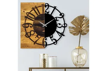Wooden Clock 1 - Sort/Valnød - Boligtilbehør - Vægdekoration - Vægure & Ure