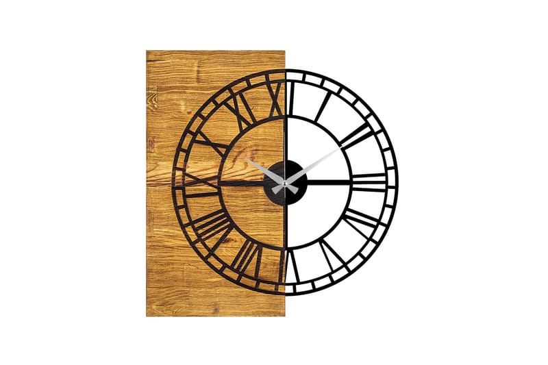 Wooden Clock 10 - Sort/Valnød - Vægure & Ure