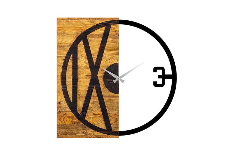 Wooden Clock 24, Sort/Valnød
