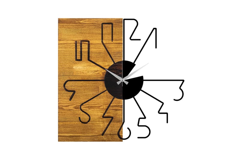 Wooden Clock 29 - Sort/Valnød - Boligtilbehør - Vægdekoration - Vægure & Ure