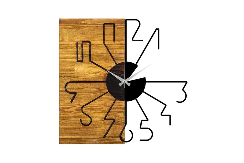 Wooden Clock 29, Sort/Valnød