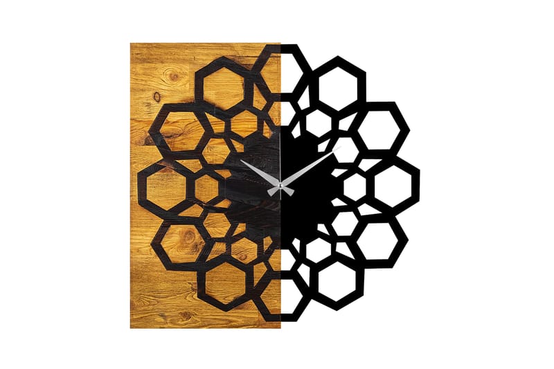 Wooden Clock 30 - Sort/Valnød - Boligtilbehør - Vægdekoration - Vægure & Ure