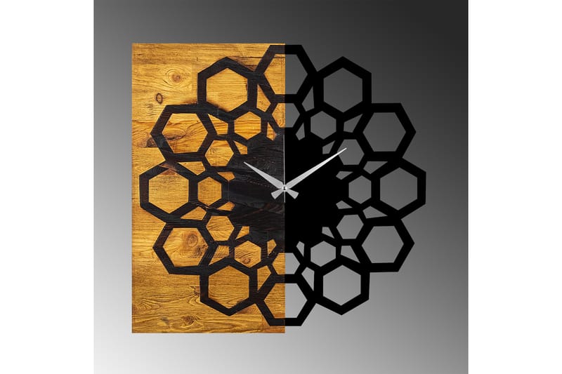 Wooden Clock 30 - Sort/Valnød - Vægure & Ure